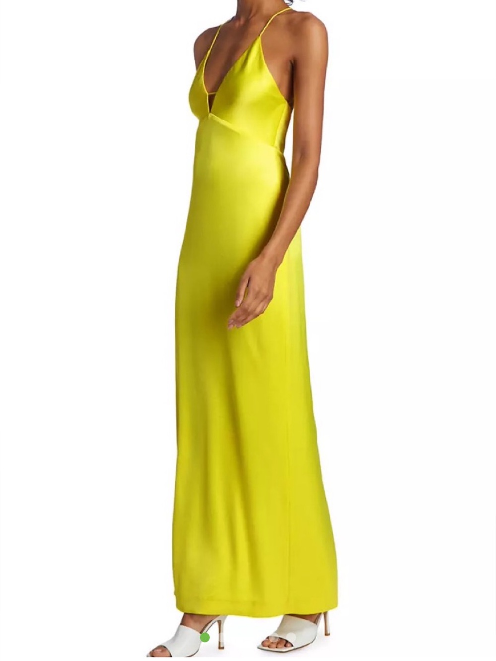 Alice + Olivia Dakota Bias Slip Gown in Yellow Sunflower